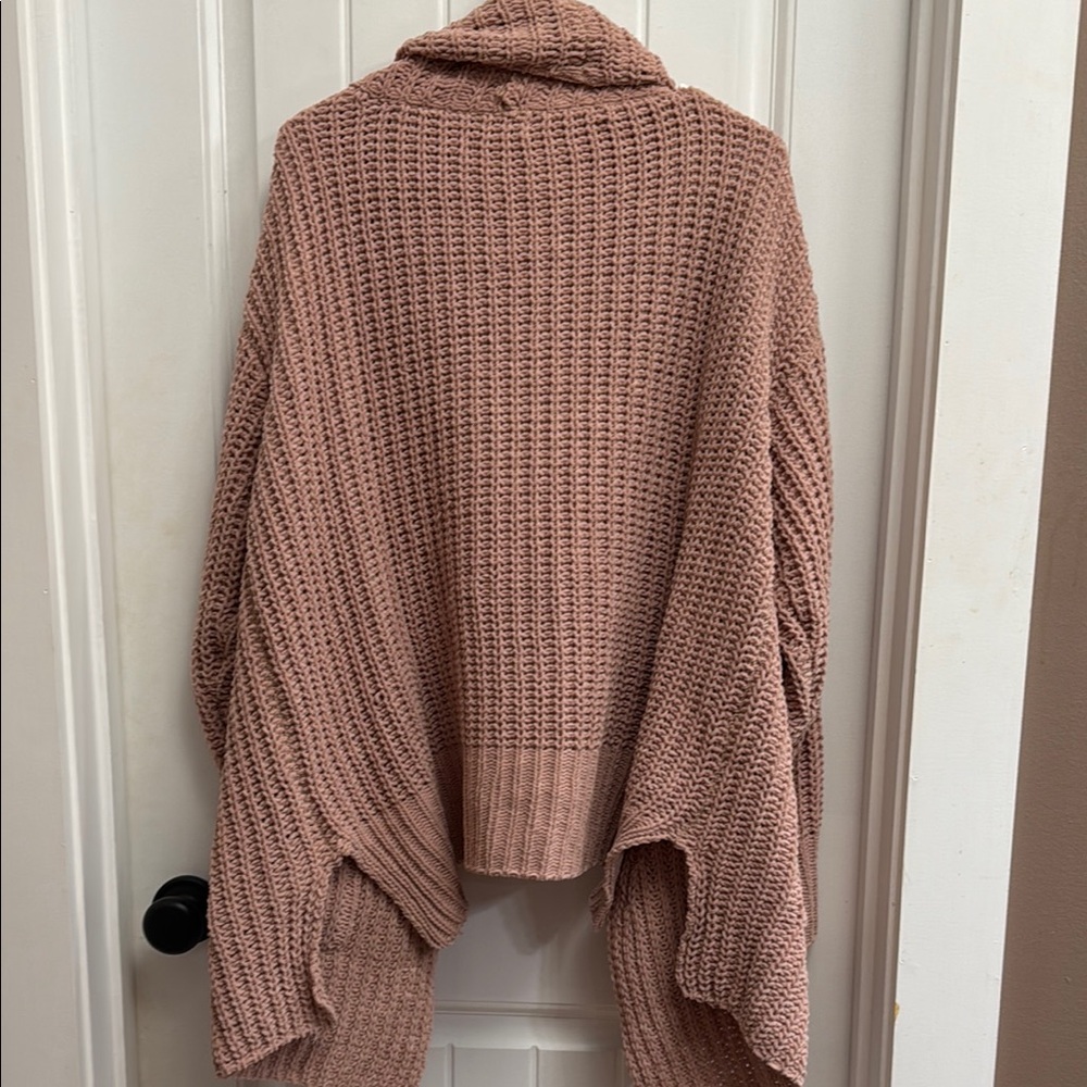 POL Pink Chunky Knit Cardigan with Oversized Fit